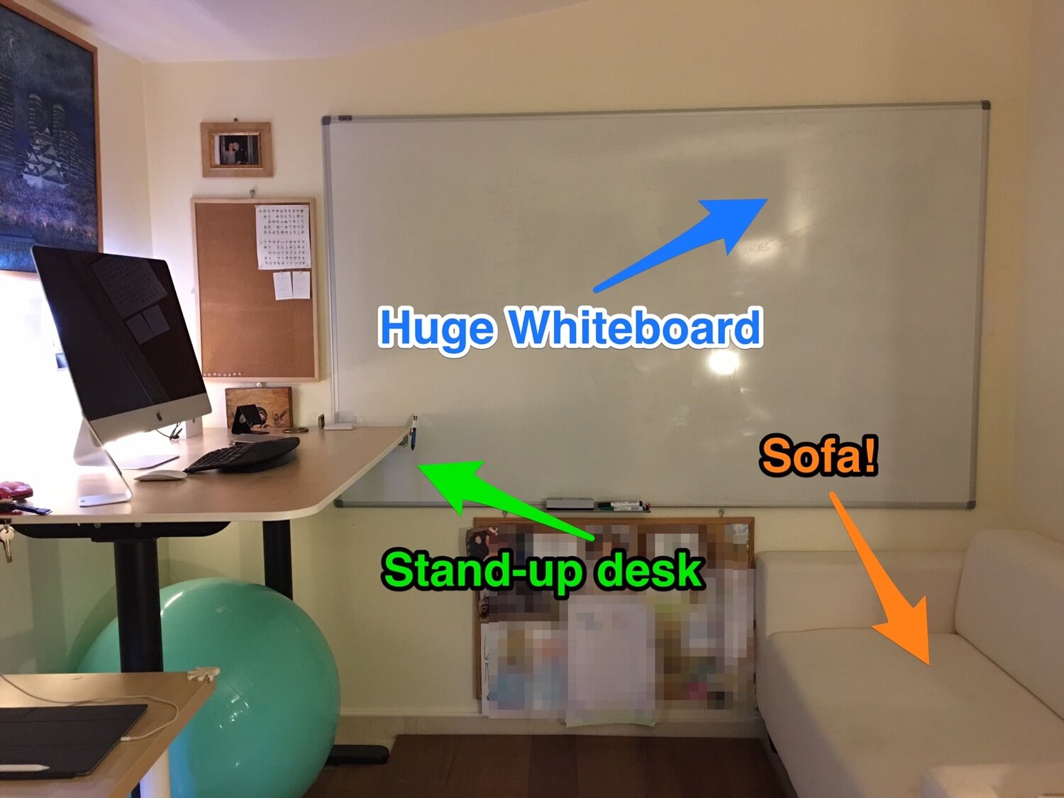 My Home Office 2016: whiteboard, stand-up desk, chill-out sofa and less stuff