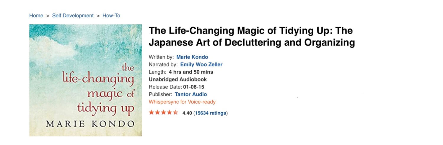 The Life-Changing Magic of Tidying Up - (audio) book of the week