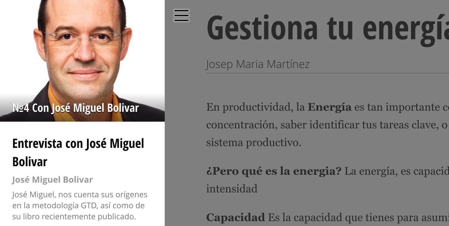 Productive! Magazine In Spanish, issue 4 with José Miguel Bolivar