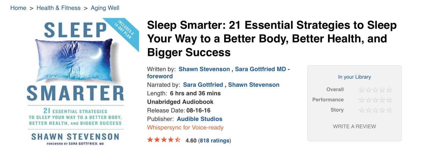 Sleep Smarter by Shawn Stevenson - (audio) book of the week